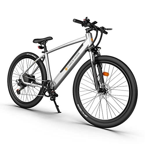 Elektrische Mountainbike : ADO D30 27, 5“ E-Bike|E-Mountainbike|EU-konform, 25 km / h, Fahrrad mit MTB Federgabel, 36V 10, 4Ah Akku, 250W Motor, Shimano 11 Gang, Ausdauer 90km / 56mi（Silber）