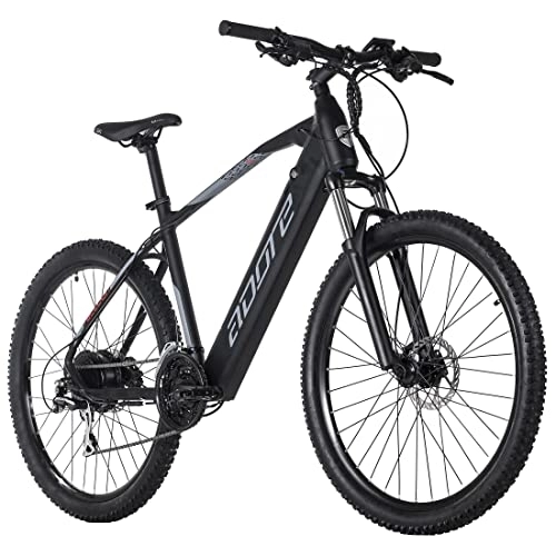 Elektrische Mountainbike : Adore Alu E-MTB Hardtail 27, 5' Raccoon E-Bike Schwarz 250 Watt Li-Ion 36V / 14 Ah / 504 Wh 24 Gänge