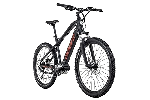 Elektrische Mountainbike : Adore Alu MTB Pedelec 27, 5' Xpose E-Bike Schwarz-Rot 250 Watt Li-Ion 36V / 14 Ah / 504 Wh 9 Gänge