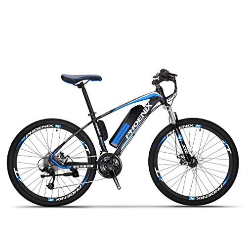 Elektrische Mountainbike : AISHFP Adult Electric Mountain Bike, 250W Schnee Bikes, Abnehmbare 36V 10Ah Lithium-Batterie für, 27-Gang-elektrisches Fahrrad, 26 Zoll-Räder, Schwarz