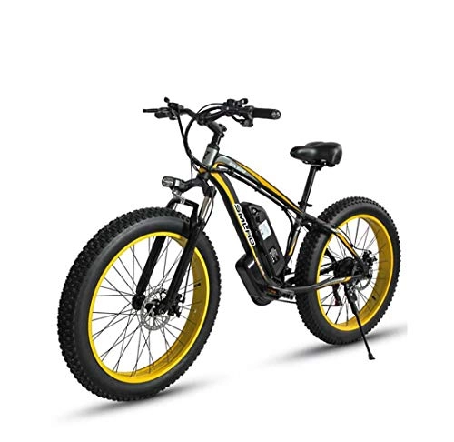 Elektrische Mountainbike : AISHFP Erwachsene 26 Zoll Electric Mountain Bike, 48V-Lithium-Batterie-Aluminiumlegierung 18, 5 Zoll-Rahmen 27 Speed-Elektro-Schnee Fahrrad, mit LCD-Anzeige, B, 15AH