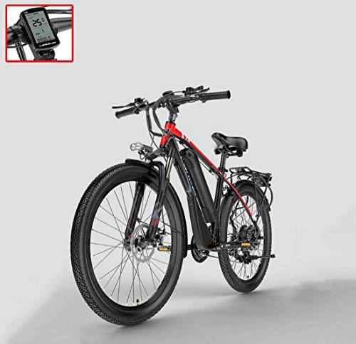 Elektrische Mountainbike : AISHFP Erwachsene 26 Zoll Electric Mountain Bikes, 48V Lithium-Batterie-elektrisches Fahrrad, mit Anti-Diebstahl-Alarm / Festgeschwindigkeits-Cruise / 5-Gang-Assist, B, 10.4AH