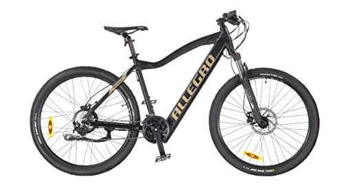 Elektrische Mountainbike : Allegro Invisible E-Bike Mountainbike Herren 27, 5 Zoll, E-MTB, Elektro Mountenbike E-Bike, Schwarz