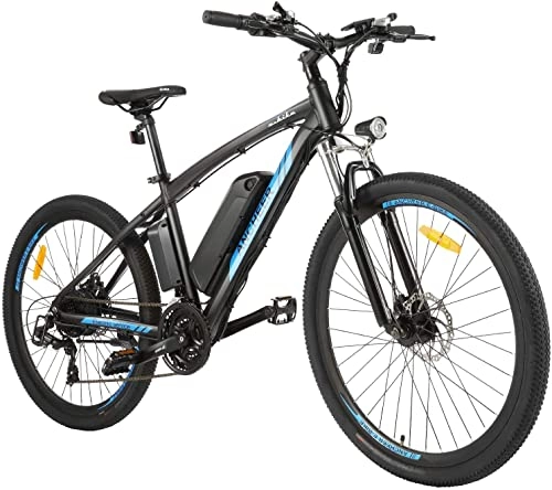 Elektrische Mountainbike : ANCHEER E-Bike / Elektrofahrrad Herren und Damen, 27.5 Zoll E-Mountainbike & Trekking Rad & Pedelec mit 36V-10Ah Akku und LCD-Display für Reichweite von 40-75KM (Blau, 27.5 Zoll)