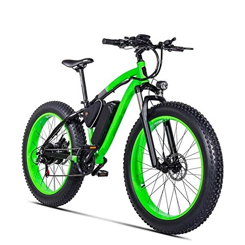 Elektrische Mountainbike : AYHa Erwachsene Snow Electric Bicycle, 500W Brushless Motor 26 Zoll 4, 0 Fat Tyres Beach Ebike 21-Gang-Doppelscheibenbremsen Unisex