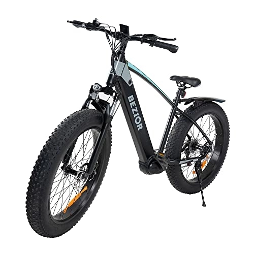 Elektrische Mountainbike : Bezior XF800 Elektrofahrräder Mountainbike 26 Zoll für Herren E-Bike 48V-13AH- 50 km im reinen Elektromodus -Shimano -7Gang (Blau)