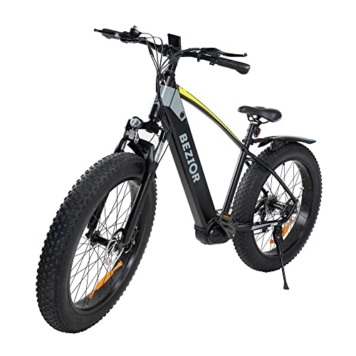 Elektrische Mountainbike : Bezior XF800 Elektrofahrräder Mountainbike 26 Zoll für Herren E-Bike 48V-13AH- 50 km im reinen Elektromodus -Shimano -7Gang (gelb)