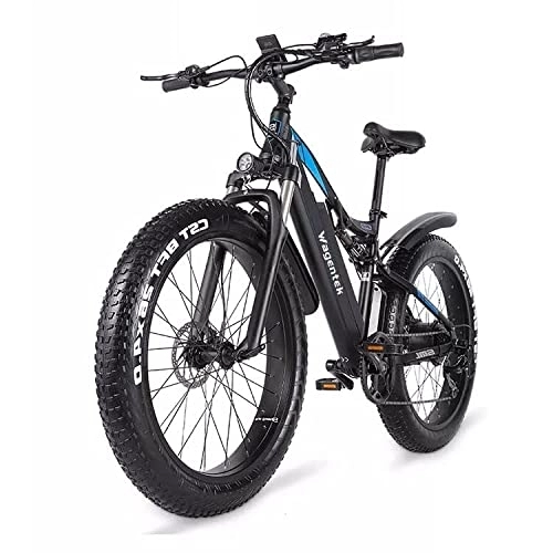 Elektrische Mountainbike : BiiKoon 26-Zoll-Elektro-schneefahrrad mit Abnehmbarer 48-V-17-ah-lithiumbatterie, elektrofahrrad, Pendler-e-Bike mit 7-Gang-schalthebel, Elektro-Mountainbike for Erwachsene (Color : Black)