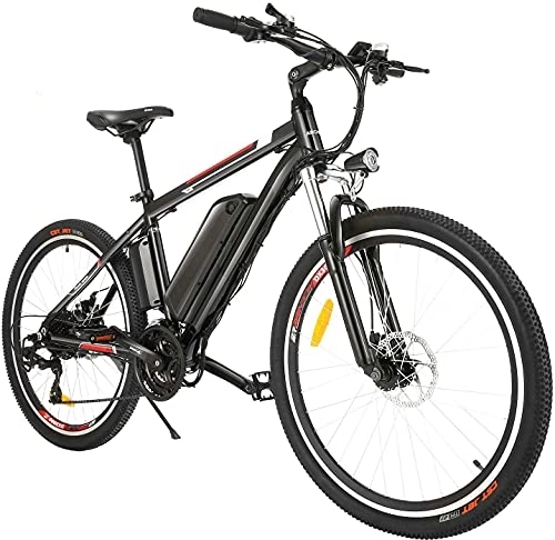 Elektrische Mountainbike : BIKFUN 26" E-Bike Pedelec Elektrofahrrad E-Mountainbike Damen und Herren, 36V-8Ah / 12.5Ah Lithium-Akku 250W Motor Shimano 21-Gang (450 Wh)