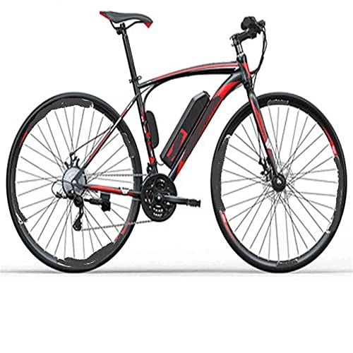 Elektrische Mountainbike : CDPC Elektrofahrrad, 700c Fahrrad 300W 36V, Abnehmbarer Lithium-Ionen-Akku, 27-Gang und Federgabel Elektro-Mountainbike (Farbe : Rot)