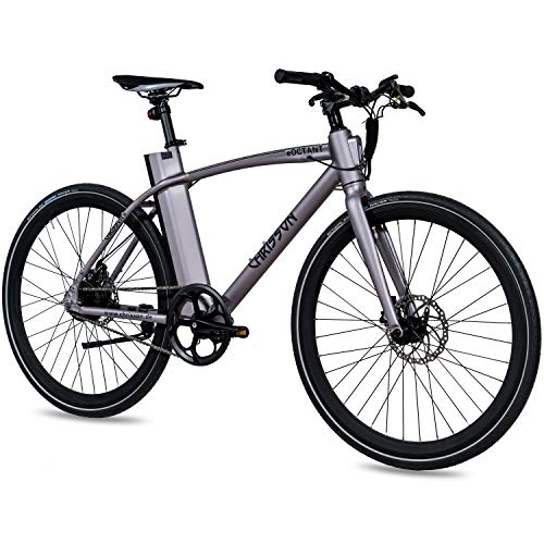 Elektrische Mountainbike : CHRISSON 28 Zoll E-Bike City Bike eOCTANT grau matt - Elektrofahrrad Urban Bike mit Aikema Hinterrad -Nabenmotor 250W, 36V, 40 Nm, Pedelec für Damen und Herren, praktisches E-City Bike