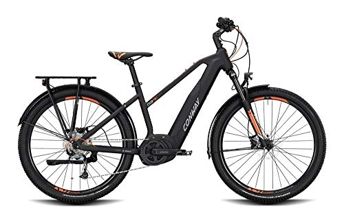 Elektrische Mountainbike : ConWay Cairon C 227 SE Damen E-Bike 500Wh E-Mountainbike Elektrofahrrad Black matt / orange 2020 RH 42 cm / 27, 5 Zoll