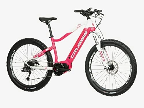 Elektrische Mountainbike : Crussis 27.5 Zoll E Bike MTB Guera 7.8 SRAM 9 Gang 522Wh Mittelmotor Weiss pink Rh38cm