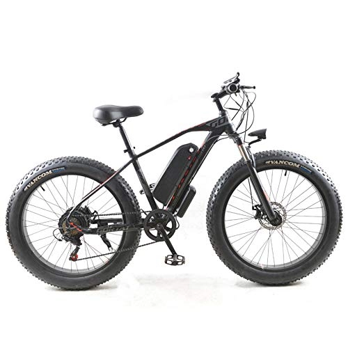 Elektrische Mountainbike : cuzona Fahrrad 1000W Electric Fat Fahrrad 48V Lithium Batterie E-Bike Elektro Mountainbike Beach Bikes Cruiser Elektrofahrrder-Black_red_China