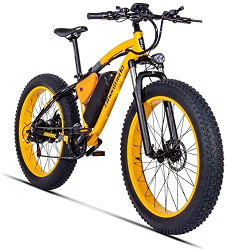 Elektrische Mountainbike : DE-BDBD Electric Mountain Bike 26 Zoll 500W 48V 17AH Mit Abnehmbarer, Großer Kapazität Batterie Lithium-Disc E-Bikes Elektro-Fahrrad 21 Speed ​​Gear Und DREI Arbeitsmodi, Gold