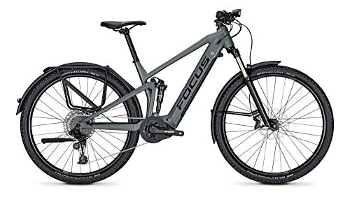 Elektrische Mountainbike : Derby Cycle Focus Thron 6.7 EQP Bosch Fullsuspension Elektro Mountain Bike 2021 (M / 44cm, Slate Grey)