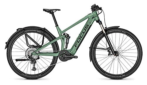 Elektrische Mountainbike : Derby Cycle Focus Thron² 6.8 EQP Bosch Trail & Touren Fullsuspension Elektro Mountain Bike 2020 (M / 44cm, Mineral Green)