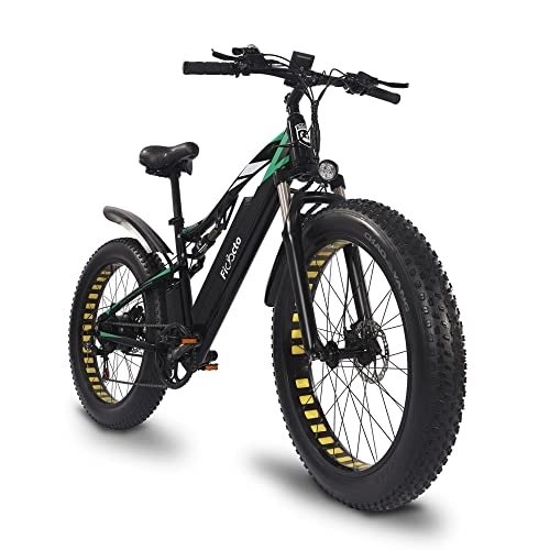 Elektrische Mountainbike : E Bike Ficyacto E-Bike für Damen Herren Elektrofahrrad 26 Zoll E-Bike mit 7-Gänge Shimano mit MTB Federgabel, 17Ah, 48V Akku & Fette Reifen