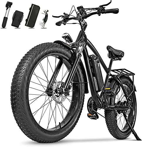 Elektrische Mountainbike : E Bike Herren 26 Zoll Elektrofahrräder, M26 E Fatbike mit 48V / 17Ah Lithium Akku 90km | Hydraulische Scheibenbremse, Elektrofahrrad MTB 85N.m Motor, Shimano 21-Gang