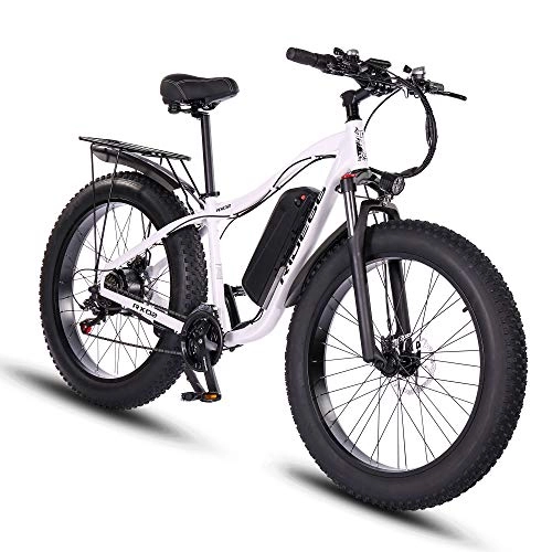 Elektrische Mountainbike : e Bike Mountainbike ebike Herren Damen 26 Zoll 1000W 48V 16Ah Fatbike (Weiß)