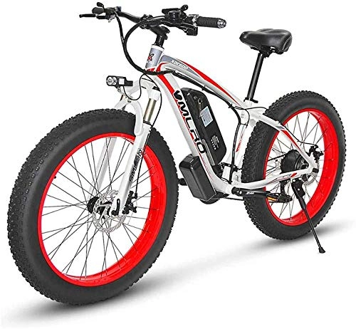 Elektrische Mountainbike : E-Bike Mountainbike Electric Snow Bike, elektrisches Mountainbike, 350 Watt 26 '' Fat Reifen E-Bike mit abnehmbarem 48V 13AH Lithium-Ion-Batterie für Erwachsene, 21-Gang-Shifter-Lithium-Batteriestrand