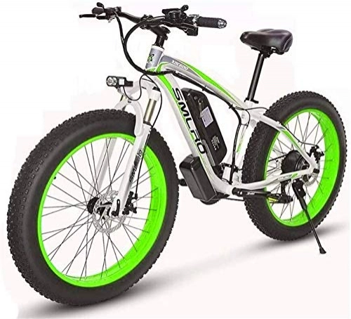 Elektrische Mountainbike : Ebike e-bike, 48V 15Ah Elektro-Mountainbike-26 '' Fat Tire E-Bike 21 Geschwindigkeiten Beach Cruiser Mens Sport Mountainbike Full Suspension Lithium-Batterie Hydraulische Scheibenbremsen ( Color : B )