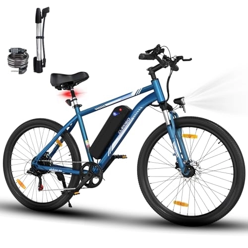 Elektrische Mountainbike : ELEKGO E Bike Elektrofahrrad, 26 Zoll, elektrisches Mountainbike, 36V 12Ah Abnehmbarer Lithium-Akku, 250W Motor, 7-Gang-Elektrofahrrad, Reichweite 35-90KM
