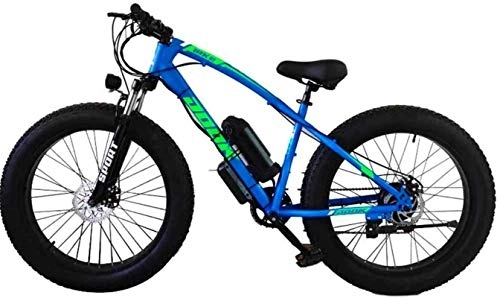 Elektrische Mountainbike : Elektrische E-Bikes, fette Reifen mit Lithiumbatterie für Elektrofahrräder anstelle von Breiten Mountainbike-Reifen für Erwachsene steigern den Langlaufschnee, Blue