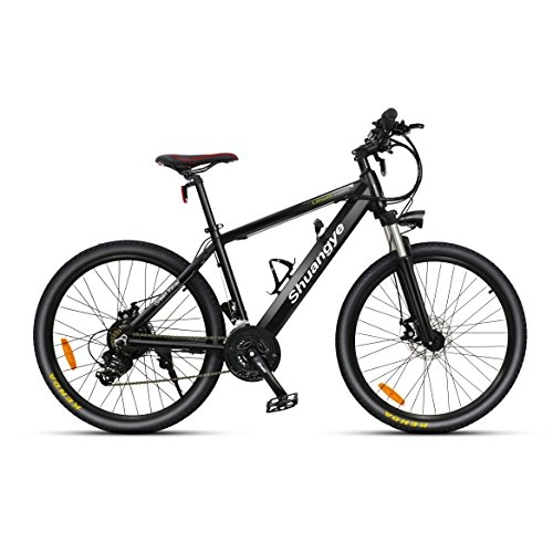 Elektrische Mountainbike : Elektrische Mountain Bike 36V 250W Intelligente Brushless Motor Lithium-Ionen-Akku. 21Speed Shimano, schwarz