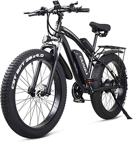 Elektrische Mountainbike : Elektrische Schnee Fahrrad, 26 Erwachsene elektrische Bike 1000w elektrische fett Reifen Fahrrad Strand Fahrrad Cruiser elektrische Fahrrad 48 v 17ah