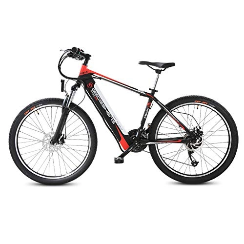Elektrische Mountainbike : Elektrisches Fahrrad 26 Zoll tragbares elektrisches Mountainbike für Erwachsenen mit 48 V Lithium-Ionen-Akku E-Bike 240 W Leistungsstarke Motor-Höchstgeschwindigkeit ca. 30 km / h, Red