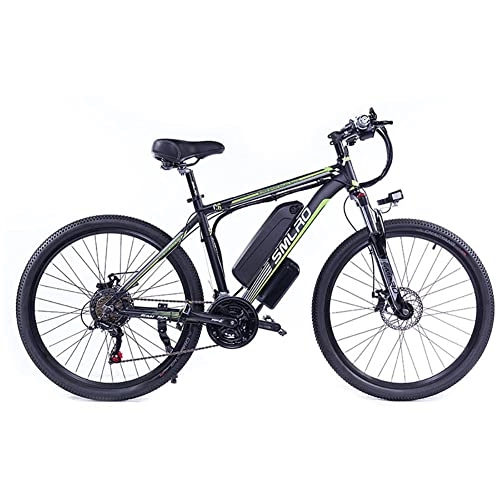 Elektrische Mountainbike : Elektrisches Fahrrad, elektrische Mountainbike für Erwachsene, Ebikes Fahrräder Alle Terrain, 26"48V 250W 10Ah Abnehmbare Lithium-Ionen-Batterie, einfache Lagerung (Schwarz Grün, 350)