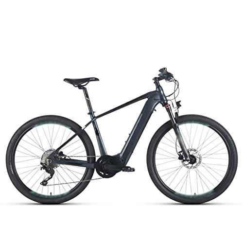 Elektrische Mountainbike : Elektrisches Fahrrad for Erwachsene 240W 36V Mittelmotor 27, 5 Zoll Elektrisches Mountainbike 12, 8 Ah Li-Ion-Akku Elektrisches Cross Country Ebike (Farbe : Black Blue)