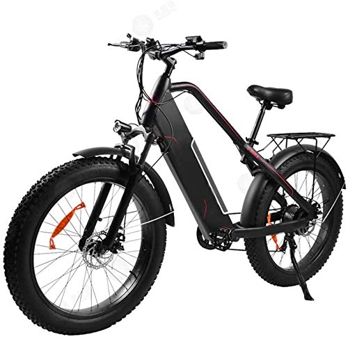 Elektrische Mountainbike : Elektrisches Mountainbike, Folding Electric Bike Adult 500w Frauen-Step-bis 7-Speed ​​48v 12Ah austauschbaren Lithium-Ionen-Akku 4.0 Fat Tire All Terrain Foldaway Pendler Schnee Fahrrad , Fahrrad
