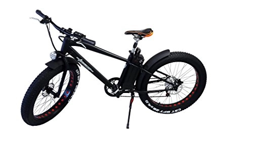 Elektrische Mountainbike : Elektro FAT-BIKE 26" / 66cm SCHWARZ MATT mit Shimano 6-Gang Elektrofahrrad Ebike Pedelec Elektro Mountainbike MTB Fahrrad Fat Tire Fette Rder