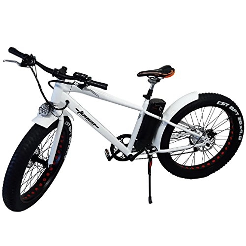 Elektrische Mountainbike : Elektro FAT-BIKE 26" / 66cm WEI mit Shimano 6-Gang Elektrofahrrad Ebike Pedelec Elektro Mountainbike MTB Fahrrad Fat Tire Fette Rder
