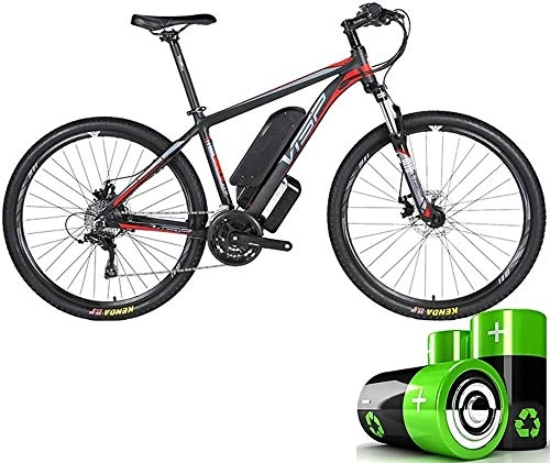 Elektrische Mountainbike : Elektro-Mountainbike, 36V10AH Lithium-Batterie-Hybrid-Fahrrad (26-29 Zoll) Fahrrad Snowmobile 24 Speed Gear Mechanische Seilzug Scheibenbremse Drei Arbeitsmodi ( Color : Red , Size : 26*15.5inches )
