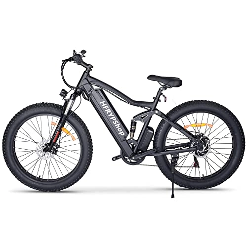 Elektrische Mountainbike : Elektrofahrrad 26 Zoll Ebikes Full Terrain, Konform E-Mountainbike 7 Gänge & Hinterradmotor für Erwachsene mit 48V 10Ah Akku, mit MTB Vollfederung, LED Licht & Sportsattel