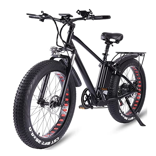 Elektrische Mountainbike : Elektrofahrrad für Erwachsene 750W 26'' Fat Tire Elektrofahrrad 24mph mit abnehmbarem 15Ah Akku Mountain Electric Bike (Farbe : 750W 15ah)