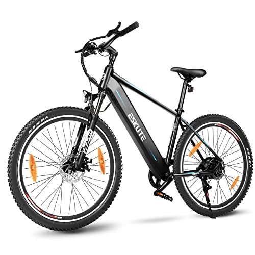 Elektrische Mountainbike : ESKUTE E-Bike Netuno E-Mountainbike 27, 5 Zoll e Bike mit 36V 14.5Ah Samsung-Zellen Akku bis zu 120 km, 250W Motor und Shimano 7-Gang Beste Elektrofahrrad für Damen und Herren