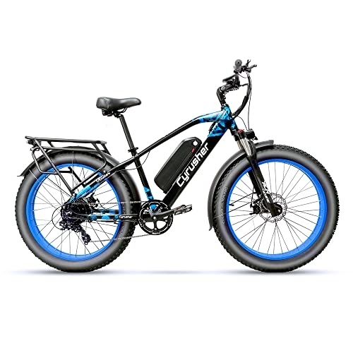 Elektrische Mountainbike : Extrbici Elektrische Fahrräder Elektrofahrradbatterie 48V 26 Zoll Fettreifen Erwachsenen Elektro Mountainbike XF650 (Blue)