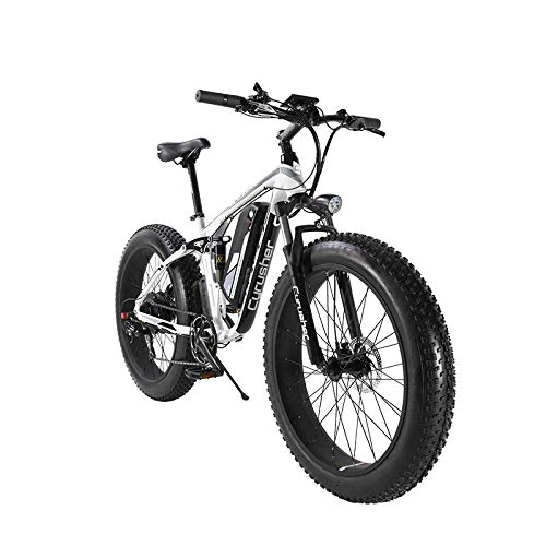 Elektrische Mountainbike : Extrbici XF800 85% New, 1000W 48V 13 AH Mountainbike Fahrrad Herren 1000W 48V 13AH Fat Bike 7 Geschwindigkeit Weiß