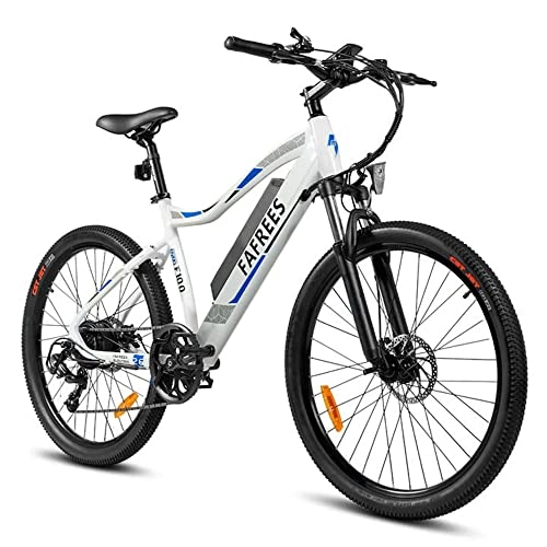 Elektrische Mountainbike : Fafrees Elektrisches Mountainbike, 26 Zoll Elektrofahrrad (Weiß)