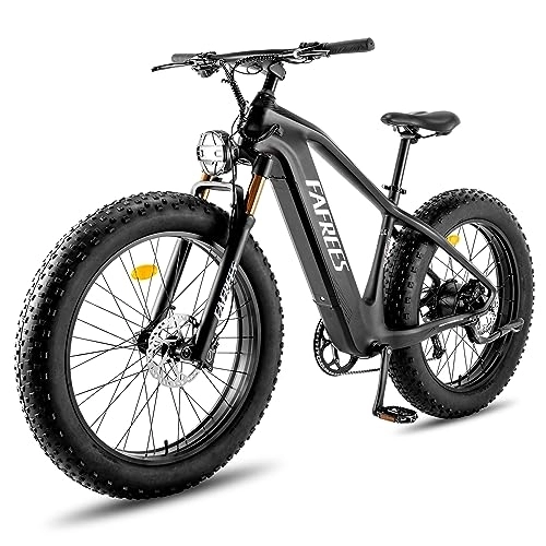 Elektrische Mountainbike : Fafrees F26 CarbonM E-Bike Rahmenmaterial Kohlefaser 48V 22.5AH Akku Elektrofahrrad 26"*4.8 Zoll Fat Tire E-Mountainbike Maximales Drehmoment 95N.m Shimano 9s Maximale Belastung 150 kg