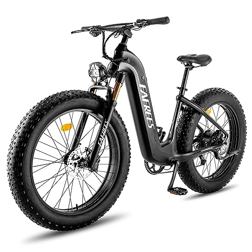 Elektrische Mountainbike : Fafrees F26 CarbonX E-Bike Rahmenmaterial Kohlefaser Elektrofahrrad 48V 22.5AH Akku 26"*4.8 Zoll Fat Tire E-Mountainbike Maximales Drehmoment 95N.m Shimano 9s Maximale Belastung 150 kg