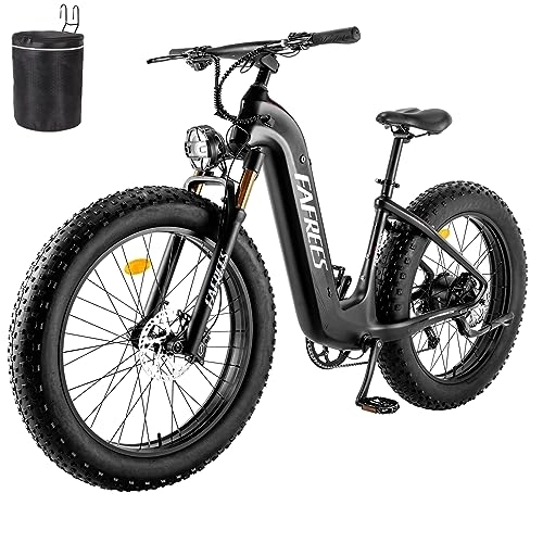 Elektrische Mountainbike : Fafrees F26 CarbonX [ Offiziell ] 48V / 1080WH Batterie Hydraulische Scheibenbremsen E Bike, Elektro Fatbike 26 x4, 8 Zoll, 180KG Shimano 9S Elektrisches Mountainbike, Elektrofahrrad 95N.m Ebike