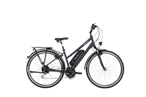 Elektrische Mountainbike : Fischer Damen - E-Bike Trekking ETD 1801, anthrazit matt, 28 Zoll, RH 44 cm, Hinterradmotor 25 Nm, 36 V Akku