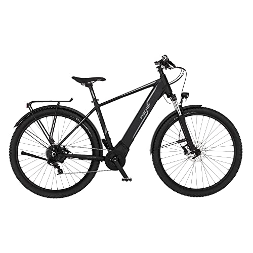 Elektrische Mountainbike : Fischer E-Bike ATB, Terra 5.0i Elektrofahrrad für Damen und Herren, RH 46 cm, Mittelmotor 50 Nm, 36 V Akku im Rahmen, schwarz matt, 29 Zoll