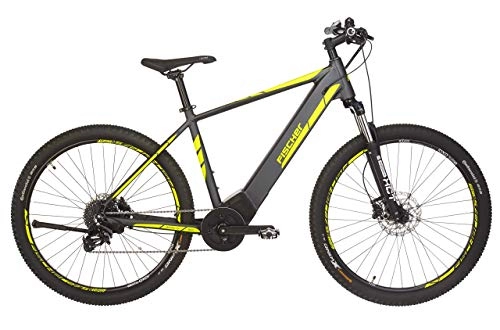 Elektrische Mountainbike : Fischer E-Bike MTB MONTIS 5.0i, grau matt, 27, 5 Zoll, RH 48 cm, Brose Mittelmotor 50 Nm, 36 V Akku im Rahmen (Generalberholt)
