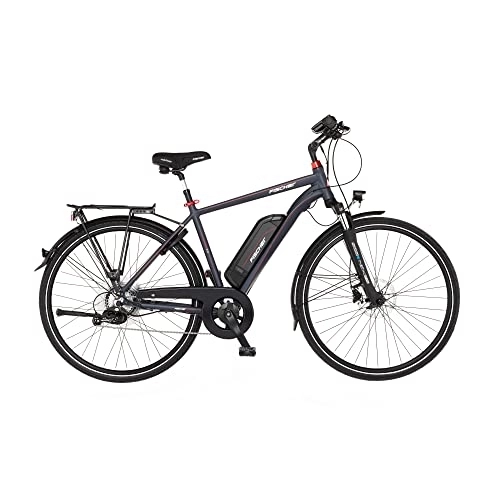Elektrische Mountainbike : FISCHER E-Bike Trekking VIATOR 2.0 Elektrofahrrad für Damen und Herren, RH 50 cm, Heckmotor 45 Nm, 48 V Akku, anthrazit matt, 50cm-418Wh